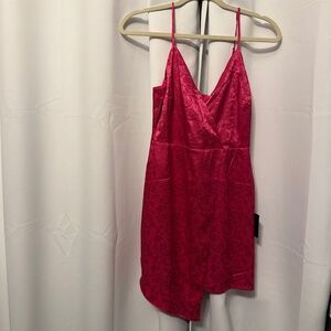 Pink Satin Mini Dress